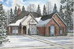 English Cottage House Plan Front Image - Ravensbrook English Ranch Home 055D-0596 - Shop House Plans and More