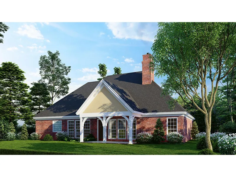 English Cottage House Plan Rear Photo 01 - Ravensbrook English Ranch Home 055D-0596 - Shop House Plans and More