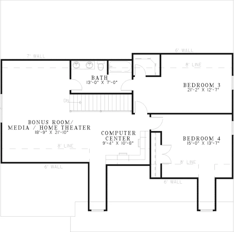 Farmhouse Plan Second Floor - Fourwinds Luxury Country Home 055D-0616 - Search House Plans and More