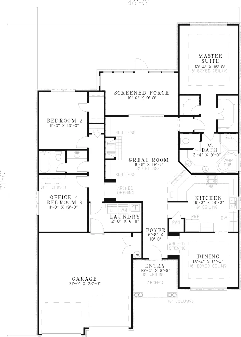 Country House Plan First Floor - Oswald Manor European Home 055D-0623 - Shop House Plans and More