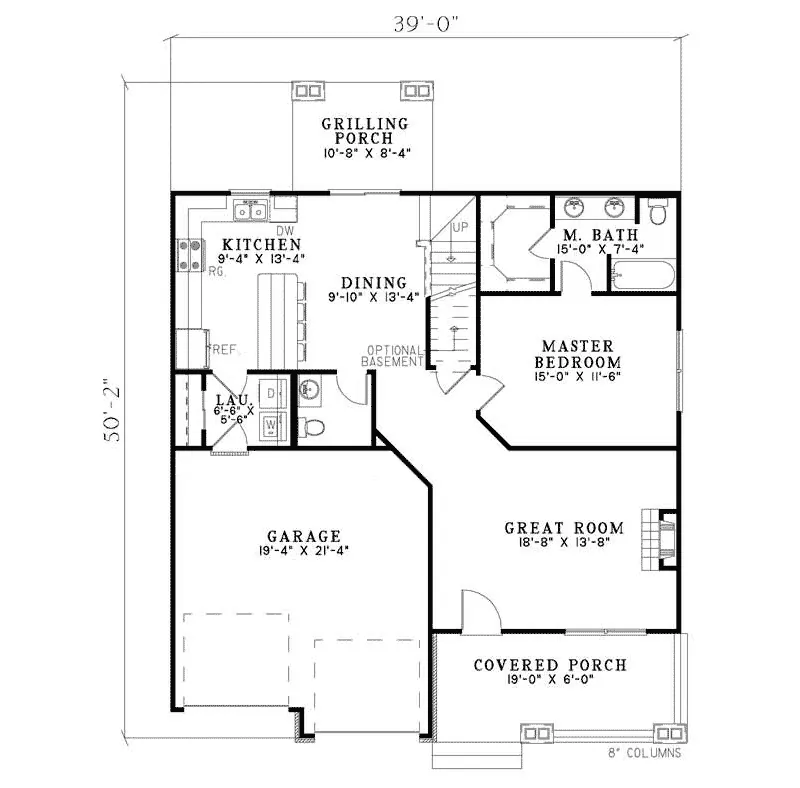 Arts & Crafts House Plan First Floor - Spring Gate Rustic Home 055D-0685 - Shop House Plans and More
