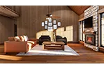 Contemporary House Plan Great Room Photo 01 - Towerwood Rustic Log Home 055D-0686 - Shop House Plans and More
