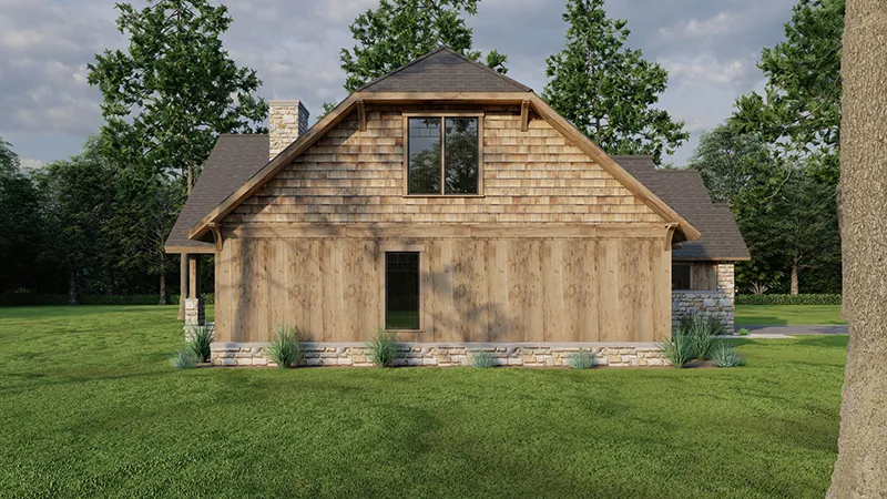 Contemporary House Plan Side View Photo - Towerwood Rustic Log Home 055D-0686 - Shop House Plans and More