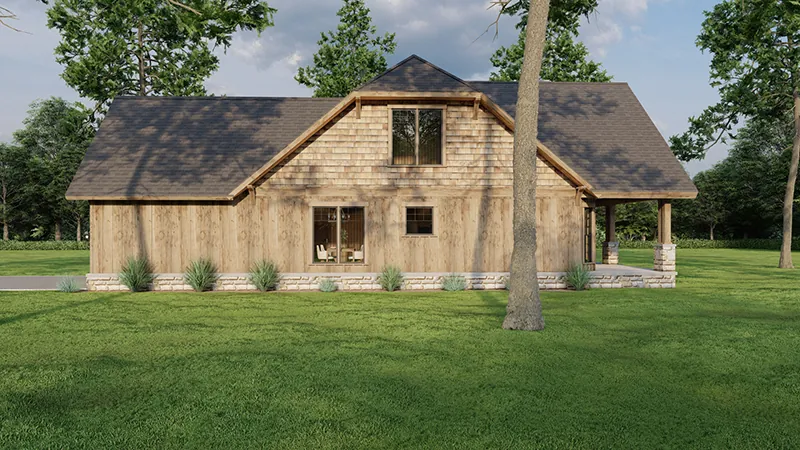 Contemporary House Plan Side View Photo 01 - Towerwood Rustic Log Home 055D-0686 - Shop House Plans and More