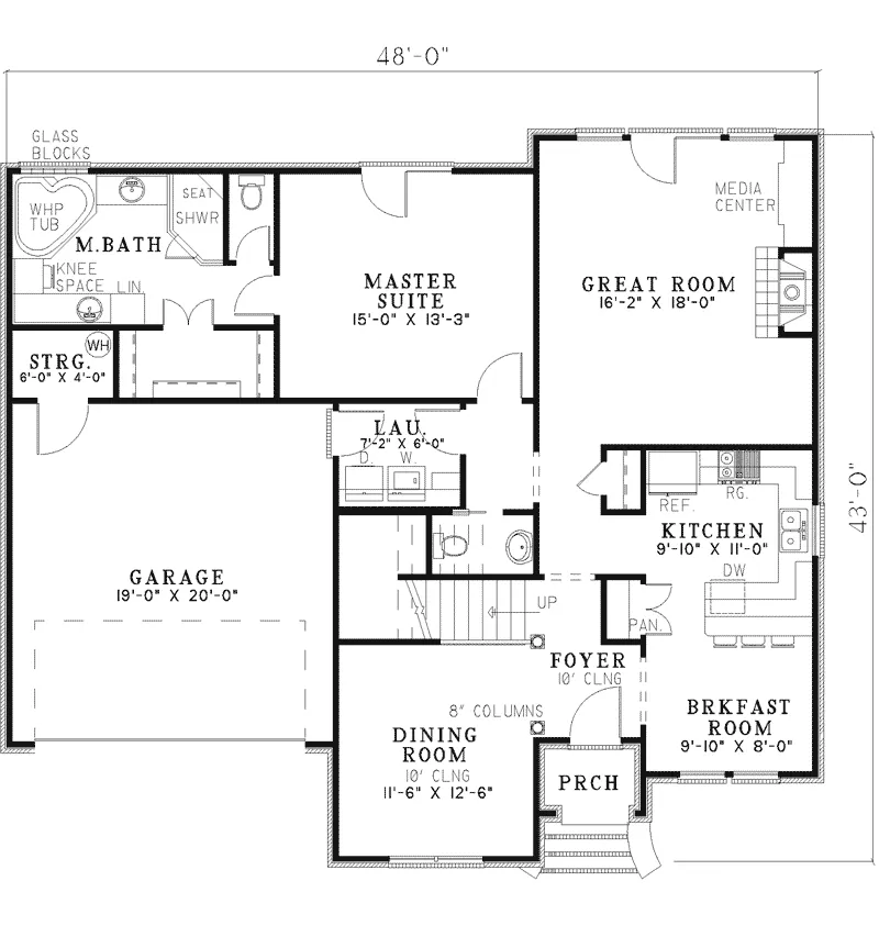 Traditional House Plan First Floor - Inglenook Hill Traditional Home 055D-0736 - Search House Plans and More