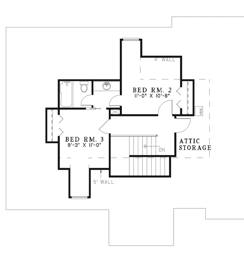 Traditional House Plan Second Floor - Inglenook Hill Traditional Home 055D-0736 - Search House Plans and More