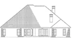 Ranch House Plan Rear Elevation - Luxury One-Story House | Traditional Ranch House
