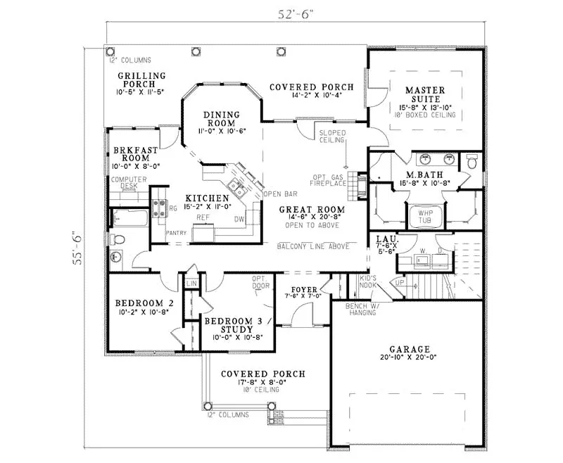 Arts & Crafts House Plan First Floor - Halston Hill Craftsman Home 055D-0757 - Search House Plans and More