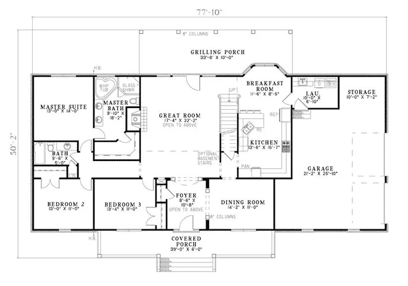 Cape Cod & New England House Plan First Floor - Stewart Place Cape Cod Home 055D-0759 - Shop House Plans and More