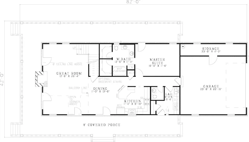 Cape Cod & New England House Plan First Floor - Calgary Bluff Cape Cod Home 055D-0761 - Search House Plans and More