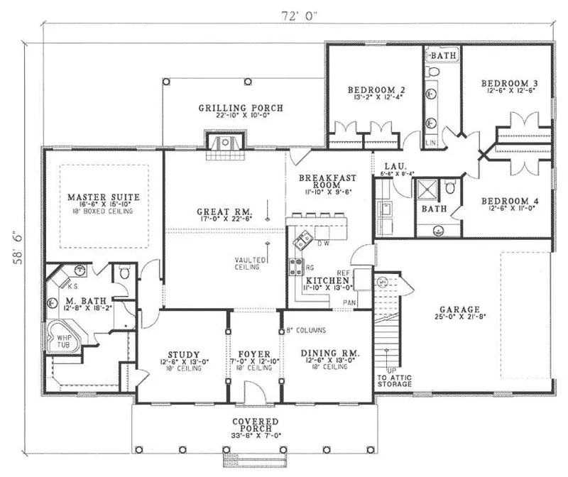 Cape Cod & New England House Plan First Floor - Charwood Country Home 055D-0770 - Search House Plans and More