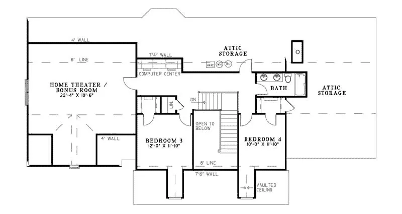 Country House Plan Second Floor - Launcreston Country Home 055D-0772 - Shop House Plans and More