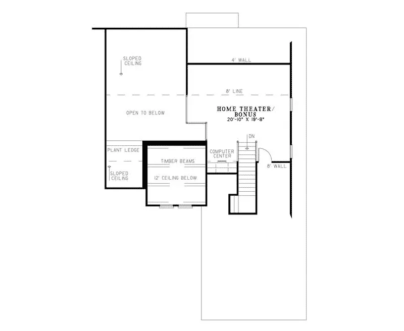 Sunbelt House Plan Second Floor - Tattinger Rustic Home 055D-0779 - Shop House Plans and More