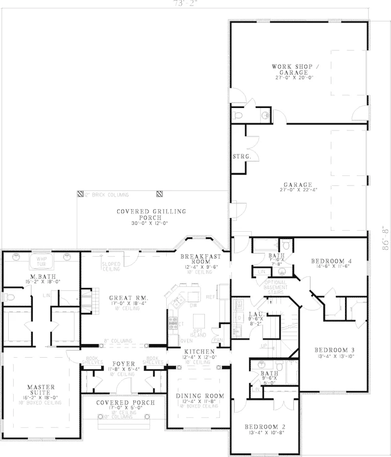 Country House Plan First Floor - Sutcliffe Traditional Home 055D-0792 - Shop House Plans and More