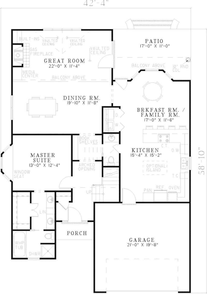 Country House Plan First Floor - Crayford Stylish Two-Story Home 055D-0797 - Search House Plans and More