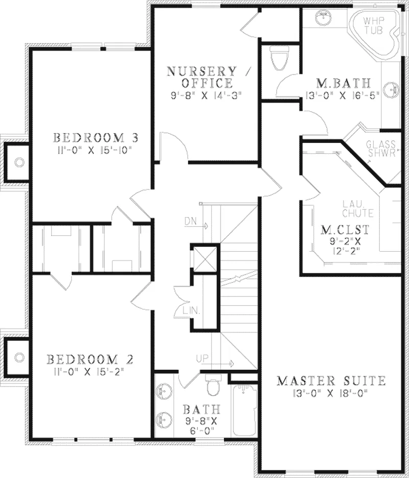 Early American House Plan Second Floor - Jillian Mill Early American Home 055D-0805 - Search House Plans and More