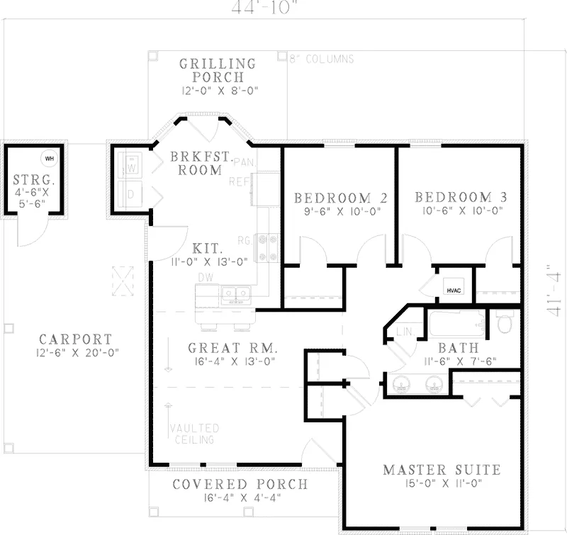Ranch House Plan First Floor - Dugan Hill Traditional Home 055D-0806 - Search House Plans and More