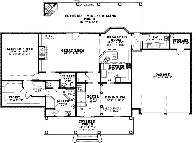 Country House Plan First Floor - Edisto Cape Cod Style Home 055D-0841 - Search House Plans and More