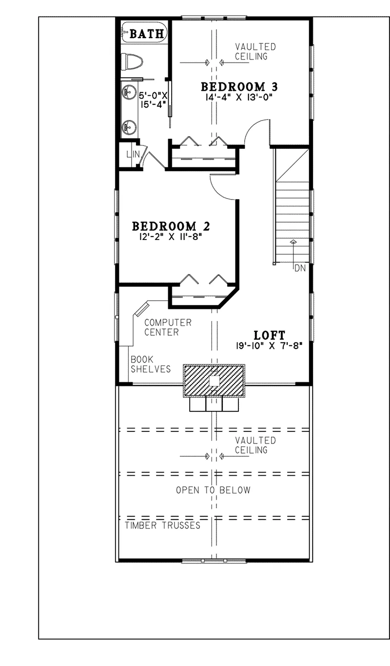 Mountain House Plan Second Floor - Kirkland Place Rustic Home 055D-0850 - Search House Plans and More