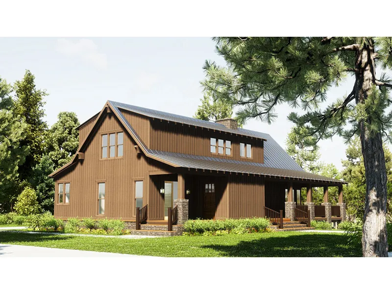 Mountain House Plan Side View Photo 01 - Kirkland Place Rustic Home 055D-0850 - Search House Plans and More