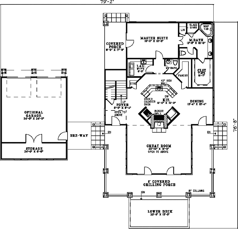 Vacation House Plan First Floor - Gardner Creek Shingle Style Home 055D-0852 - Search House Plans and More