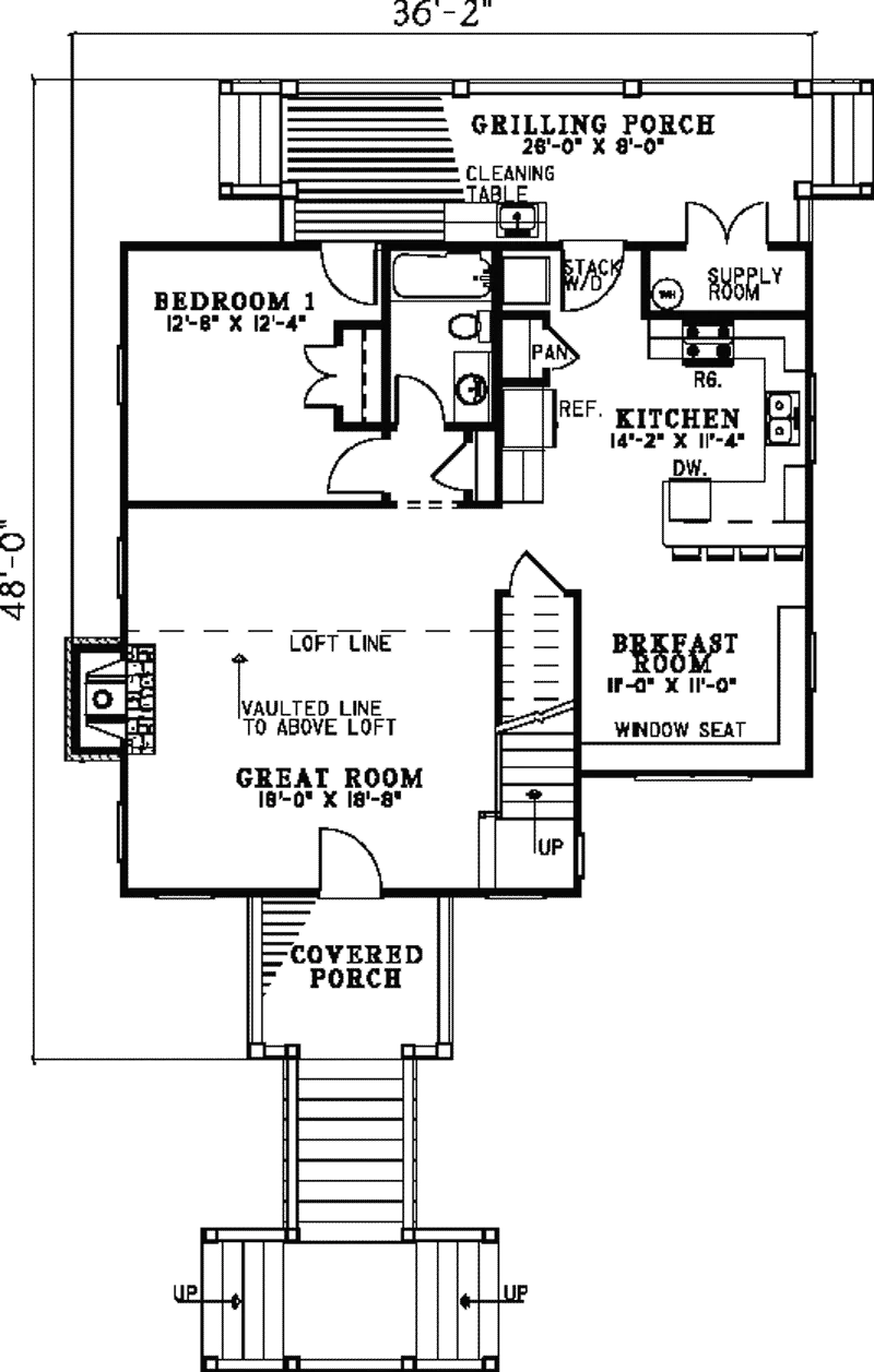 Mountain House Plan First Floor - Ponca Trail Rustic Home 055D-0853 - Shop House Plans and More