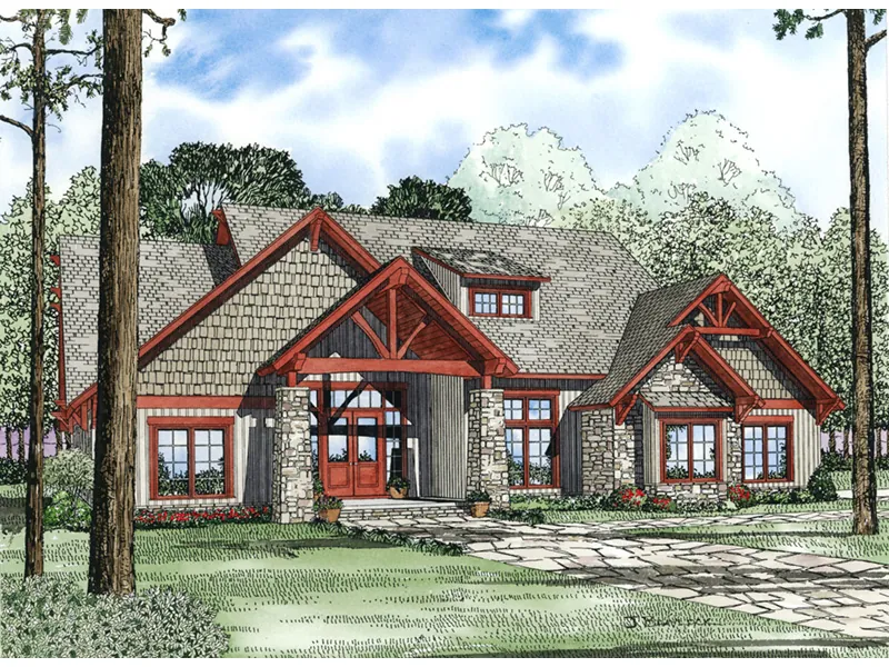 Craftsman House Plan Front Image - Chepstow Shingle Style Home 055D-0858 - Search House Plans and More