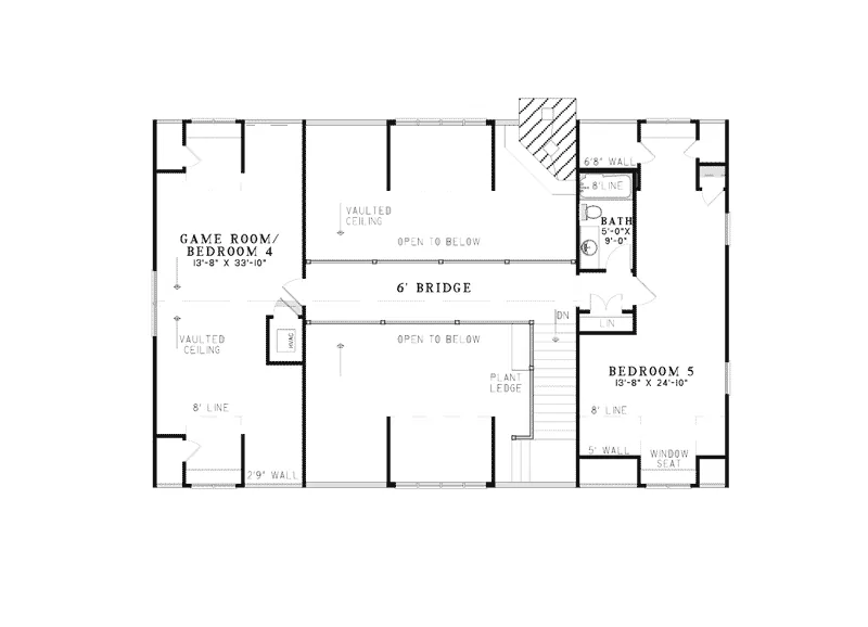 Cabin & Cottage House Plan Second Floor - Pine Ridge Rustic Acadian Home 055D-0861 - Shop House Plans and More