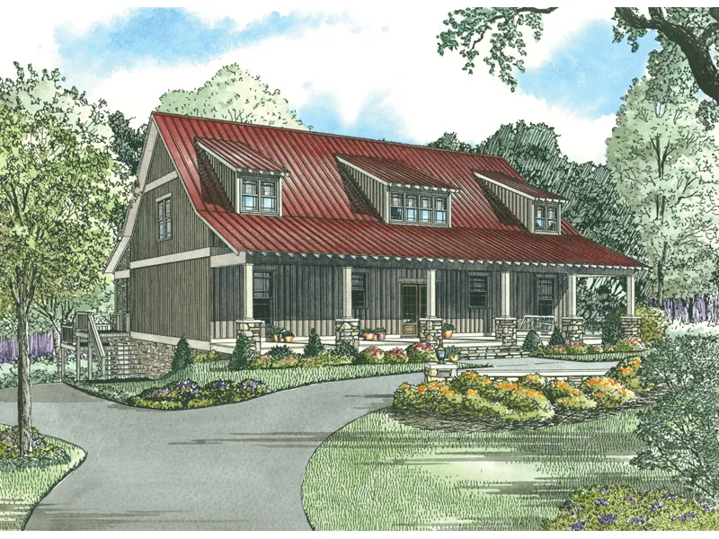 Cabin & Cottage House Plan Front Image - Pine Ridge Rustic Acadian Home 055D-0861 - Shop House Plans and More
