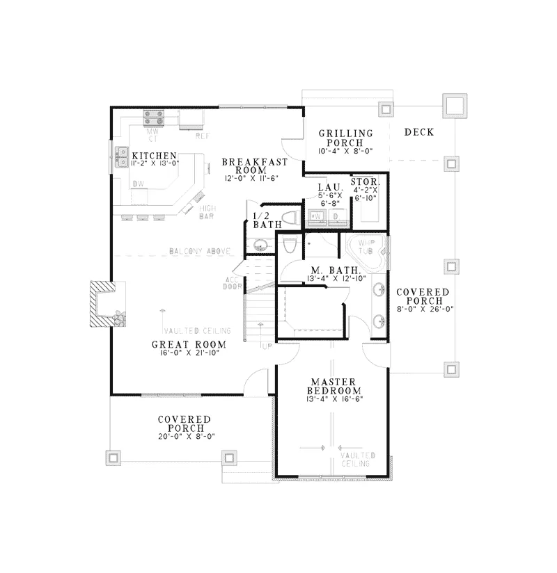 Mountain House Plan First Floor - Balcarra English Cottage Home 055D-0862 - Search House Plans and More