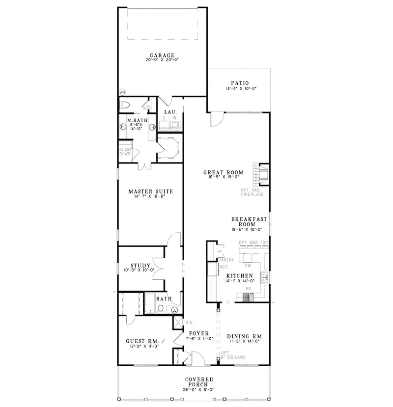 Traditional House Plan First Floor - Foremost Country Home 055D-0871 - Search House Plans and More