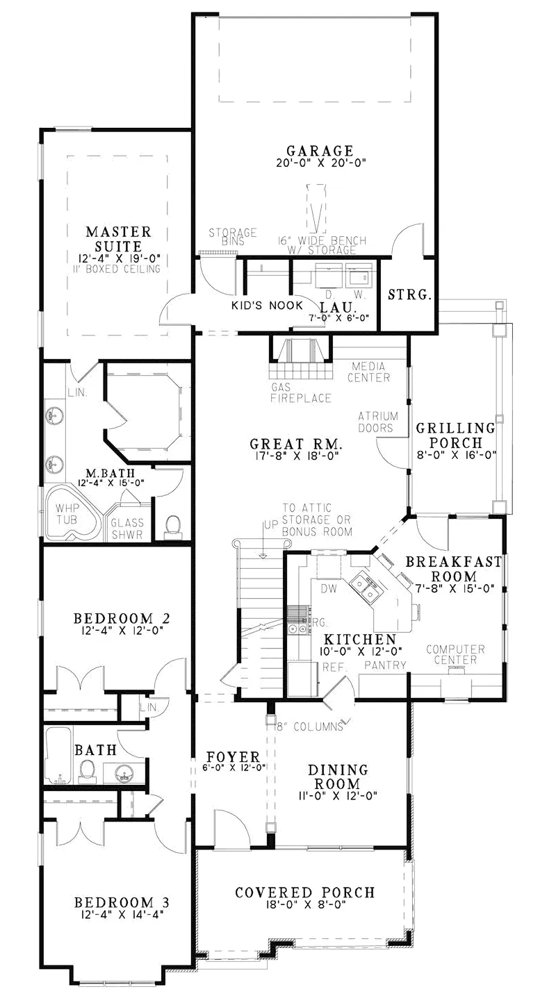 Traditional House Plan First Floor - Wheaton Hill Cottage Home 055D-0881 - Shop House Plans and More