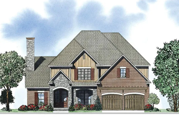 Traditional House Plan Front of Home - Edgmont Hill Country French Home 055D-0884 - Search House Plans and More