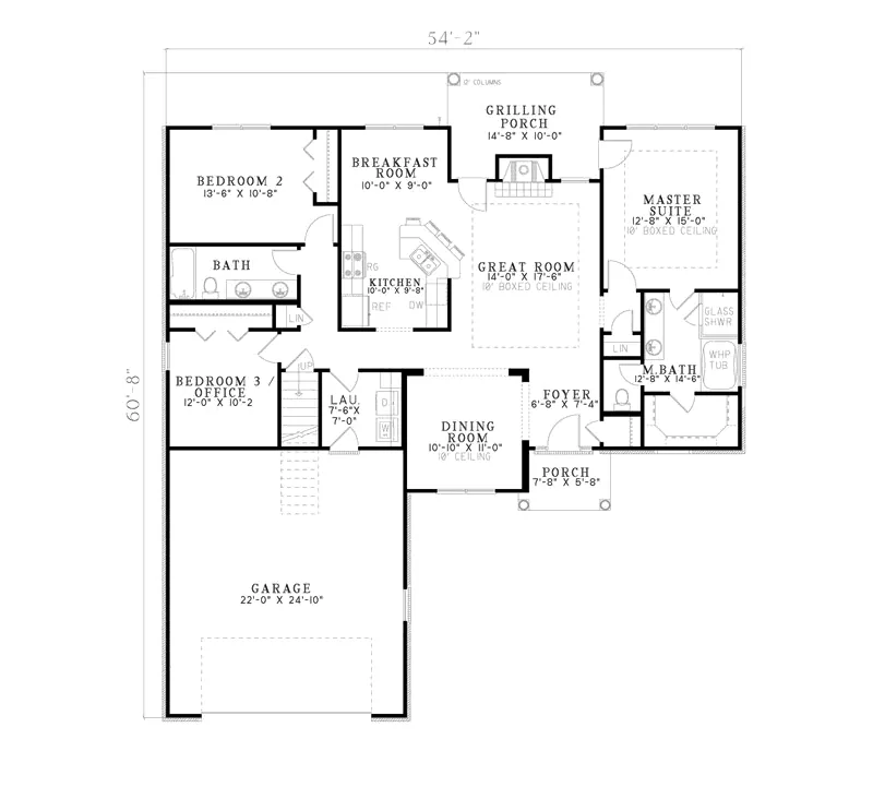 Early American House Plan First Floor - Medinah Duplex Home 055D-0899 - Shop House Plans and More