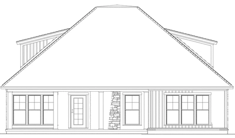 Ranch House Plan Rear Elevation - Sauk Rapids Craftsman Home 055D-0905 - Shop House Plans and More