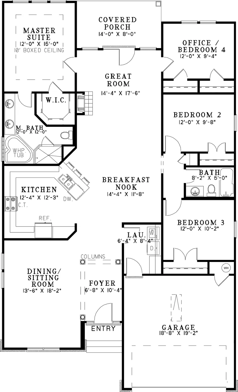 Traditional House Plan First Floor - Alexandria Bay Ranch Home 055D-0912 - Search House Plans and More