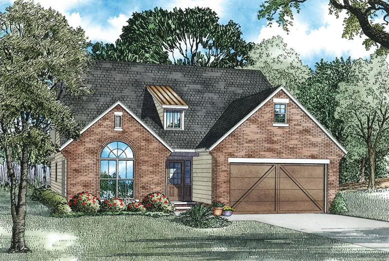 Traditional House Plan Front of Home - Alexandria Bay Ranch Home 055D-0912 - Search House Plans and More