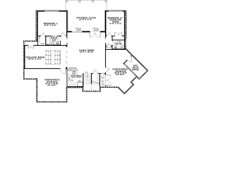 Traditional Home Plan Lower Level 055D-0937