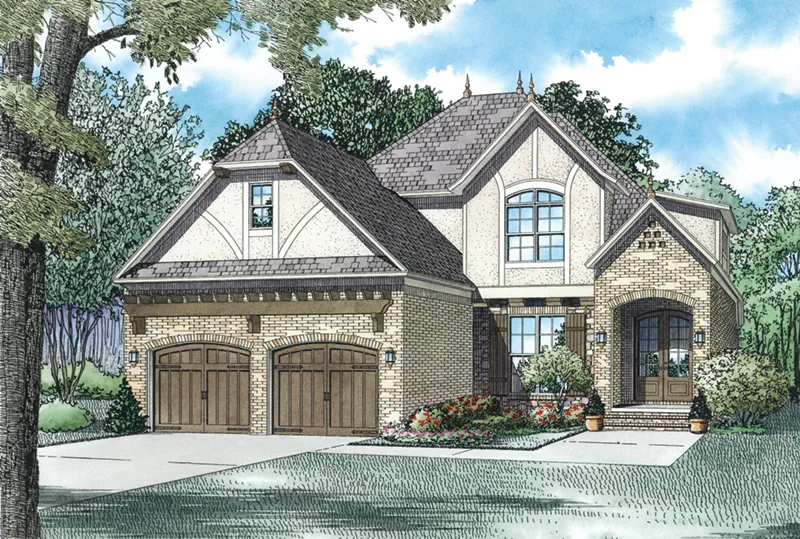 Tudor House Plan Front of Home - Lindenwood Cove Tudor Home 055D-0938 - Shop House Plans and More