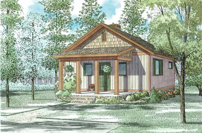 Shingle House Plan Front Image - Ridge View Rustic Cabin 055D-0941 - Shop House Plans and More