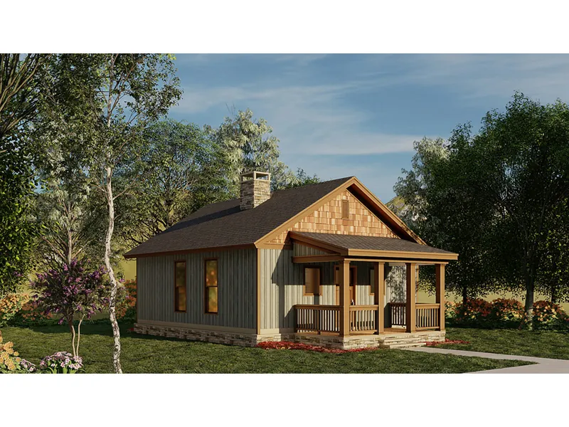 Shingle House Plan Front Photo 01 - Ridge View Rustic Cabin 055D-0941 - Shop House Plans and More