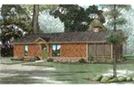 Lake House Plan Front of Home - Cozy Retreat Shingle Cabin 055D-0943 - Search House Plans and More