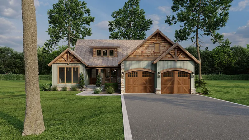Arts & Crafts House Plan Front of Home - Westmeyer Craftsman Home 055D-0953 - Shop House Plans and More