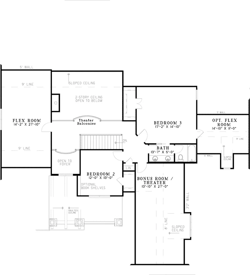 Traditional Home Plan Second Floor 055D-0954