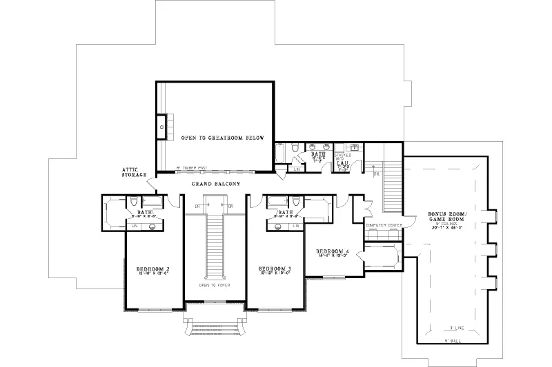 Traditional House Plan Second Floor - Abbeyhaven Luxury Home 055D-0955 - Search House Plans and More