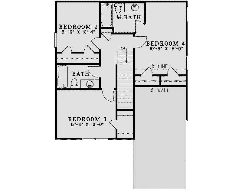 Southern House Plan Second Floor - Harris Landing Narrow Lot Home 055D-0967 - Search House Plans and More