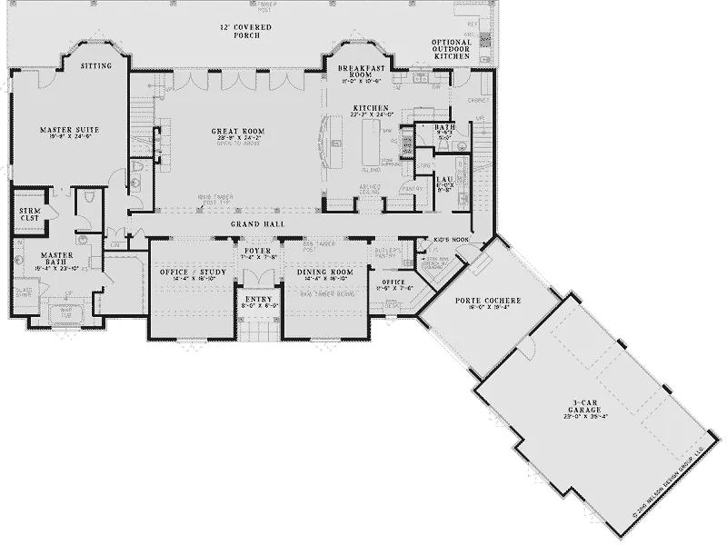 Traditional House Plan First Floor - Harcourt Manor Luxury Home 055D-0968 - Search House Plans and More