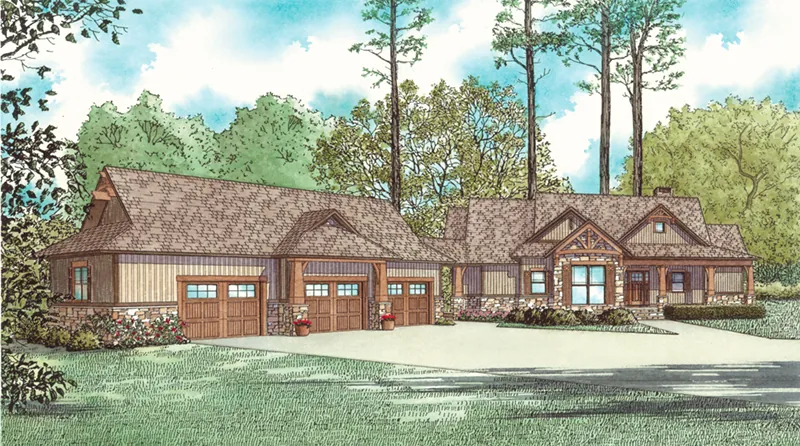 Country House Plan Front Image - Shaner Pass Craftsman Home 055D-1044 - Shop House Plans and More