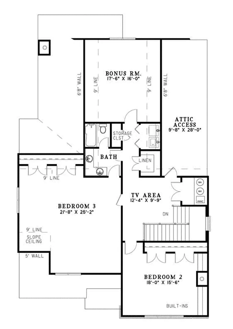 Traditional House Plan Second Floor - Kristofer Traditional Home 055S-0007 - Search House Plans and More