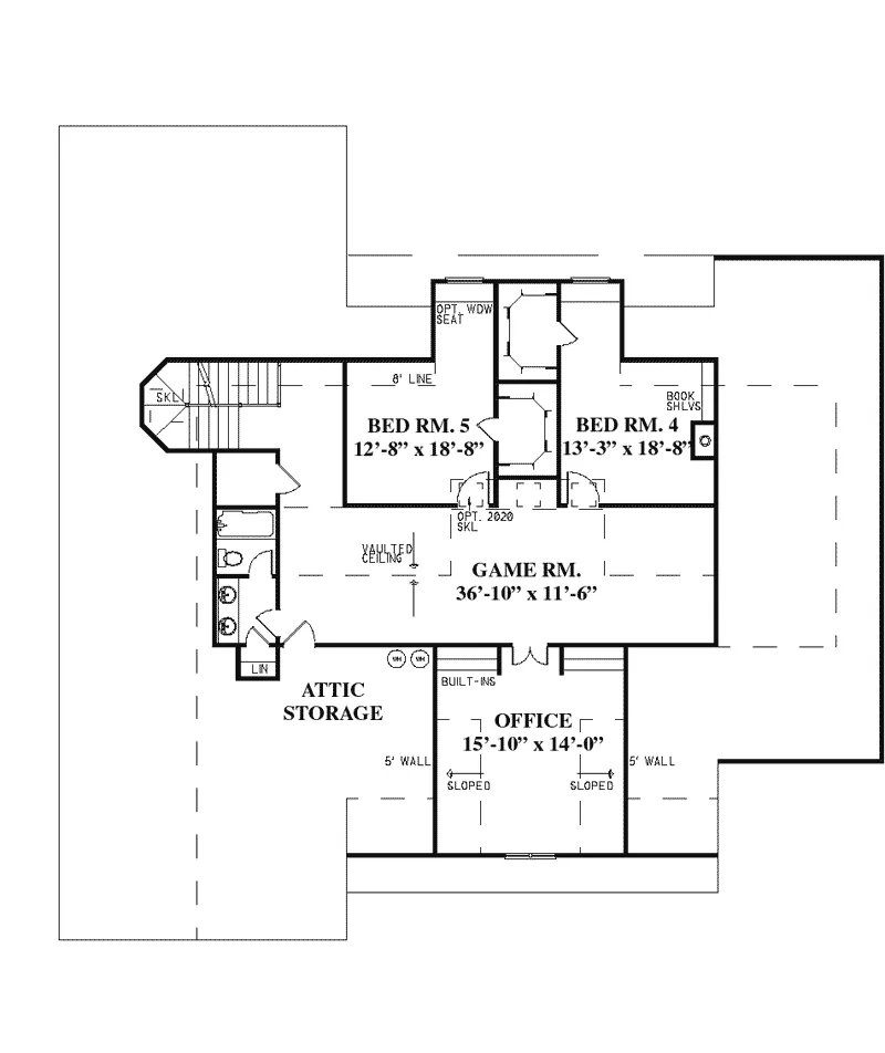 Traditional House Plan Second Floor - Pine Acres Craftsman Home 055S-0012 - Shop House Plans and More